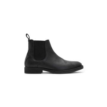 AllSaints ghete de piele Creed barbati, culoarea negru, MF552Z