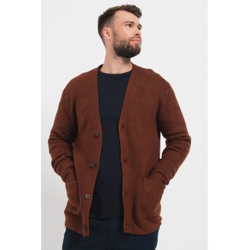 Cardigan cu nasturi si model uni