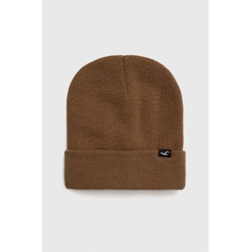 Hollister Co. caciula culoarea maro, din tricot gros