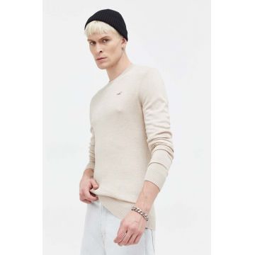 Hollister Co. pulover barbati, culoarea bej, light