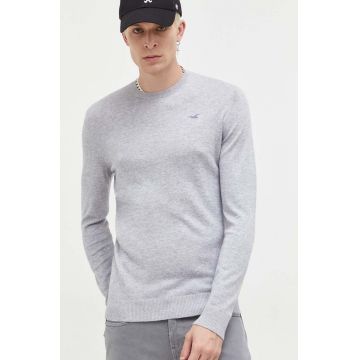 Hollister Co. pulover barbati, culoarea gri, light
