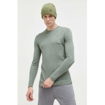 Hollister Co. pulover barbati, culoarea verde, light