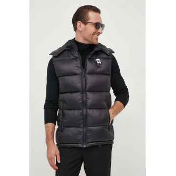 Karl Lagerfeld vesta barbati, culoarea negru, de iarna