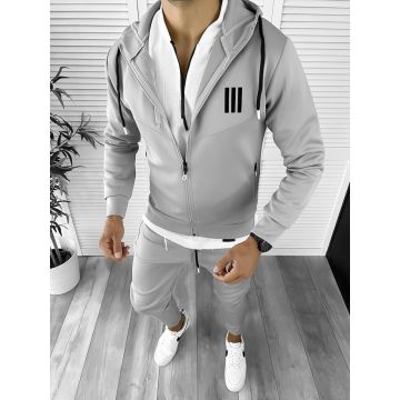 Trening barbati slim fit Pantaloni + Hanorac gri 12233 91-4.3