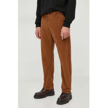 United Colors of Benetton pantaloni de catifea cord culoarea maro, drept