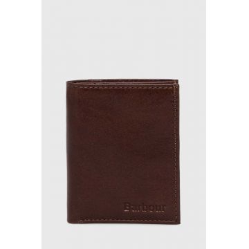 Barbour portofel de piele Colwell Small Billfold bărbați, culoarea maro MLG0012