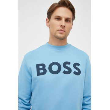 BOSS hanorac de bumbac BOSS ORANGE barbati, cu imprimeu