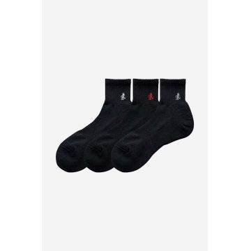 Gramicci șosete 3-pack Basic Short Socks bărbați, culoarea negru SX.M03-black