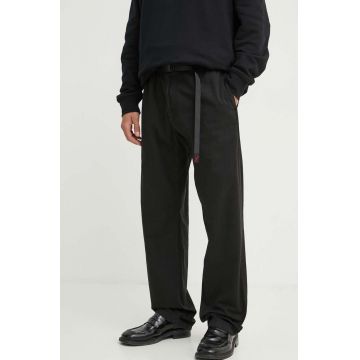 Gramicci pantaloni de bumbac Gramicci Pant culoarea negru, drept