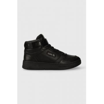 Karl Lagerfeld sneakers din piele KREW KC culoarea negru, KL53046