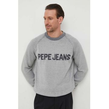 Pepe Jeans pulover de bumbac culoarea gri