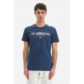 Tricou cu decolteu la baza gatului si imprimeu logo