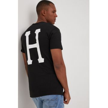 HUF tricou din bumbac culoarea negru, cu imprimeu