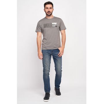 Blugi slim fit cu aspect decolorat