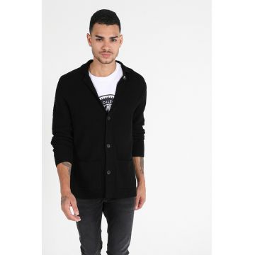Cardigan regular fit cu revere