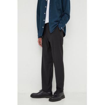 Marc O'Polo pantaloni din lana culoarea negru, cu fason chinos