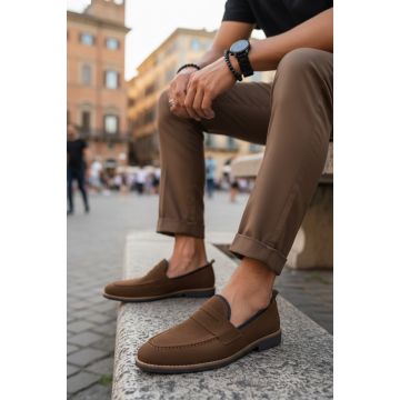 Mocasini barbati maro  tapla subtire  piele eco  comozi 12311 N15-2