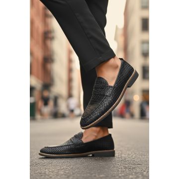 Mocasini barbati negri  tapla subtire  piele eco  comozi 12317 N2.3.4-2