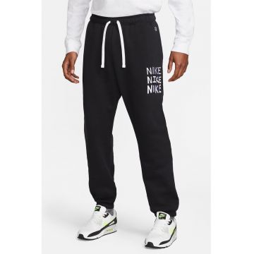 Pantaloni sport cu logo si snur