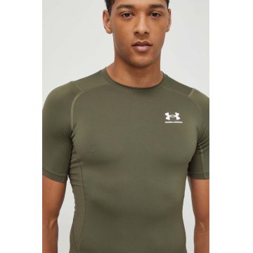 Under Armour tricou de antrenament culoarea verde, neted