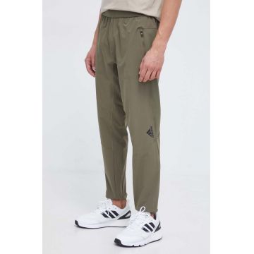 adidas Performance pantaloni de antrenament Designed for Training culoarea verde, neted