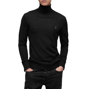 AllSaints pulover de lana Mode barbati, culoarea negru, cu guler