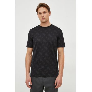 BOSS tricou din bumbac barbati, culoarea negru, modelator