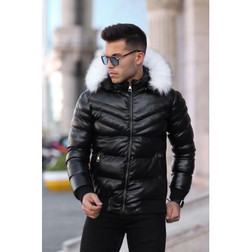 Geaca barbati groasa de iarna neagra B9787