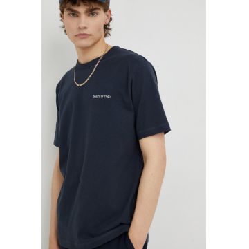 Marc O'Polo tricou din bumbac culoarea albastru marin, cu imprimeu