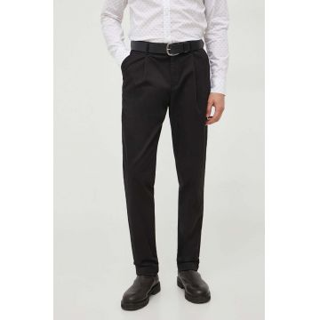 Michael Kors pantaloni barbati, culoarea negru, drept