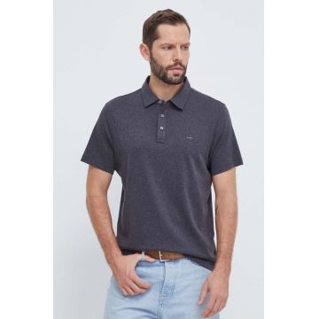 Michael Kors polo de bumbac culoarea gri, melanj