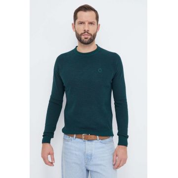 Trussardi pulover din amestec de lana barbati, culoarea verde, light