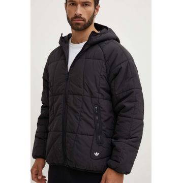adidas Originals geacă bărbați, culoarea negru, de tranziție