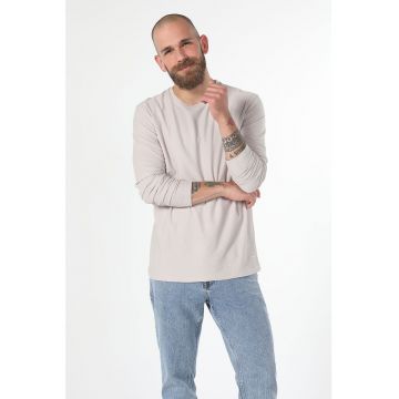 Bluza texturata cu decolteu la baza gatului