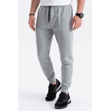 Pantaloni de trening cu talie ajustabila - Gri deschis melange