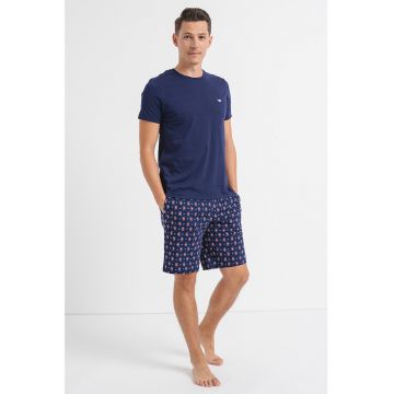 Pijama de bumbac cu pantaloni scurti