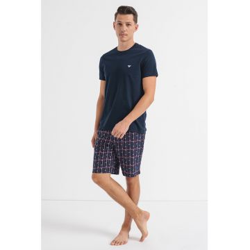 Pijama de bumbac cu pantaloni scurti