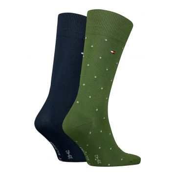 Set de sosete lungi cu model uni si buline - 2 perechi