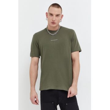 Superdry tricou din bumbac barbati, culoarea verde, cu imprimeu