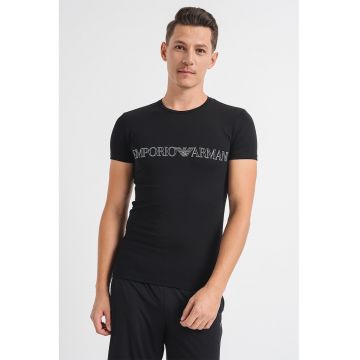 Tricou slim fit de casa cu logo