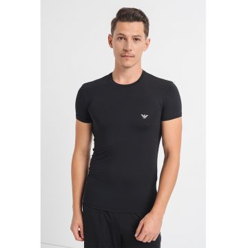 Tricou slim fit de casa din amestec de modal