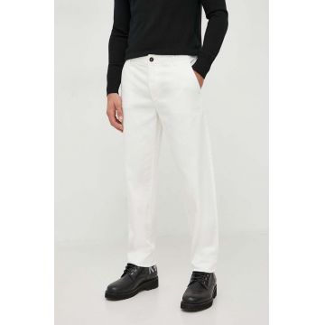 United Colors of Benetton pantaloni barbati, culoarea bej, drept