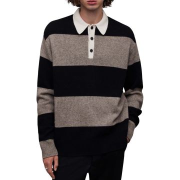 AllSaints pulover de lana Jax barbati, culoarea maro