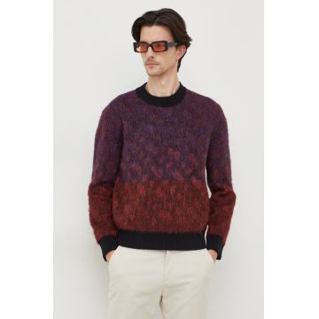 BOSS pulover din amestec de lana barbati, culoarea bordo