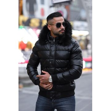 Geaca barbati groasa de iarna neagra 12345 D0-5