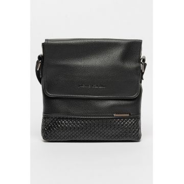 Geanta crossbody din piele ecologica cu aspect tesut Alan