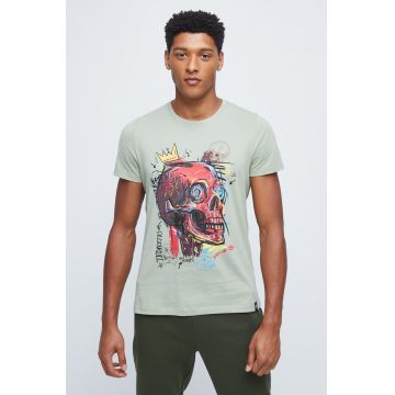 Medicine tricou din bumbac culoarea verde, cu imprimeu