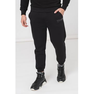 Pantaloni de trening din amestec de bumbac cu buzunare laterale