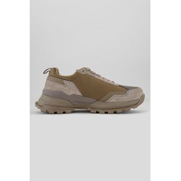 Pantofi sport de piele ecologica cu garnituri de piele intoarsa