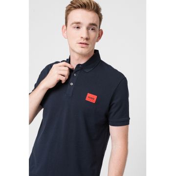 Tricou polo slim fit cu aplicatie logo Dereso